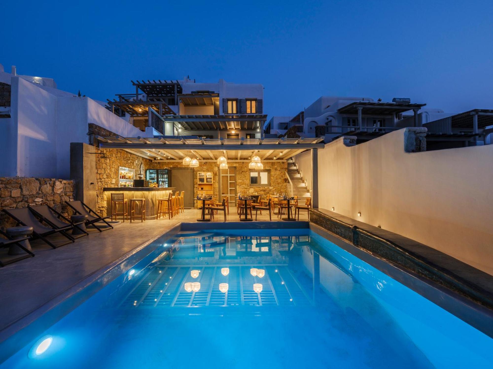 Sea Rock & Sky Private Mykonos Residence Merchia Beach Exteriér fotografie