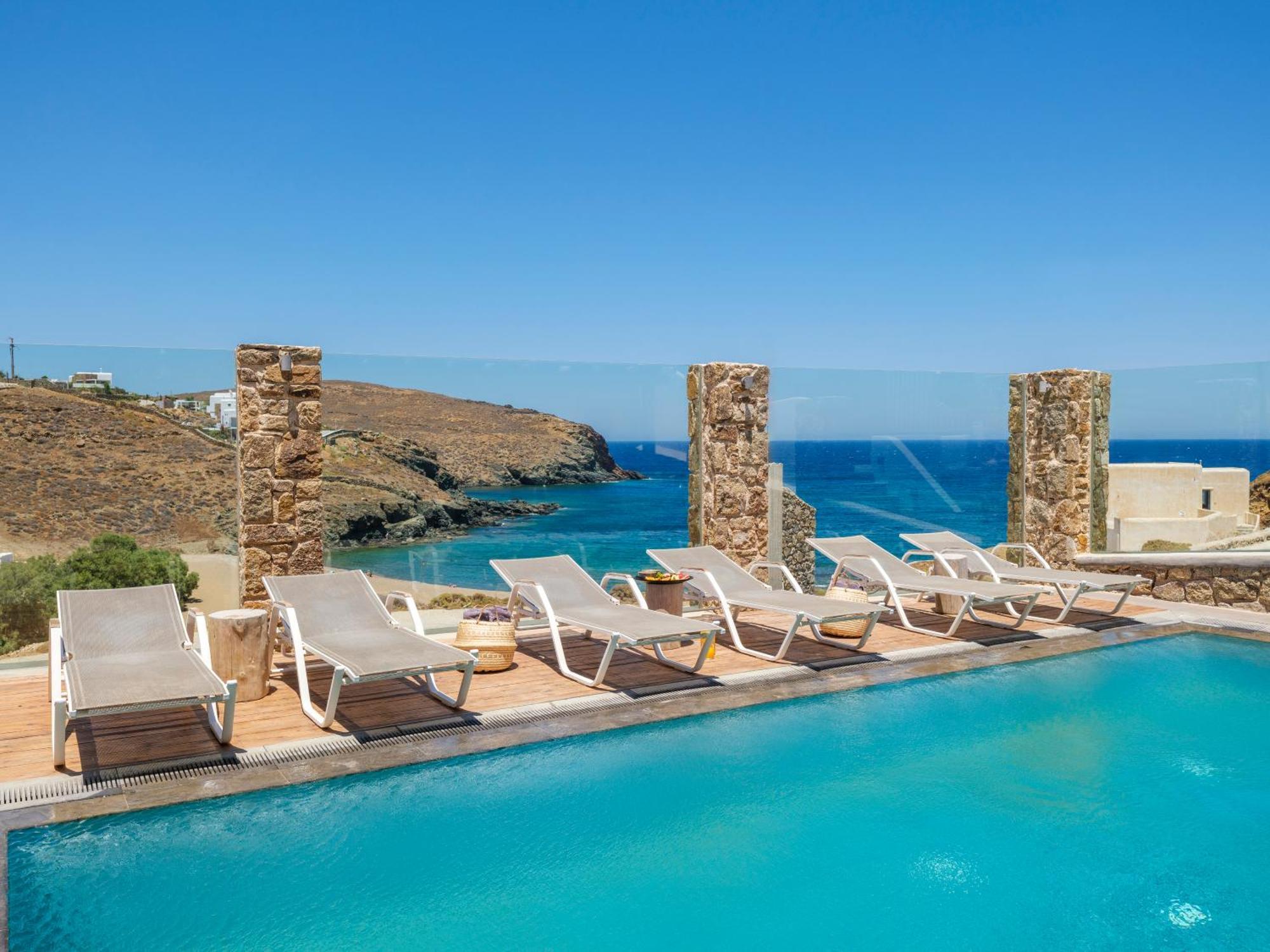 Sea Rock & Sky Private Mykonos Residence Merchia Beach Exteriér fotografie