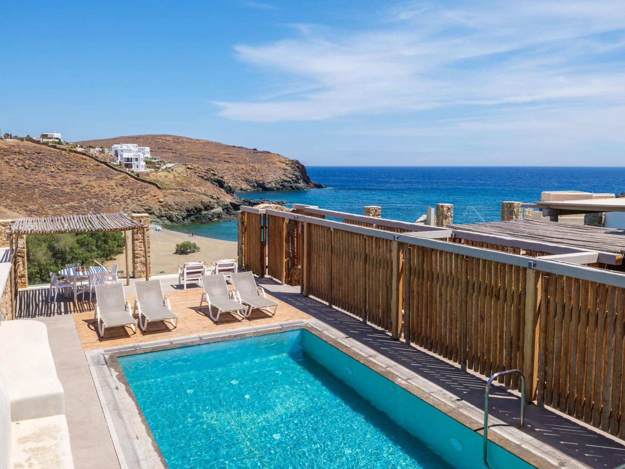 Sea Rock & Sky Private Mykonos Residence Merchia Beach Exteriér fotografie