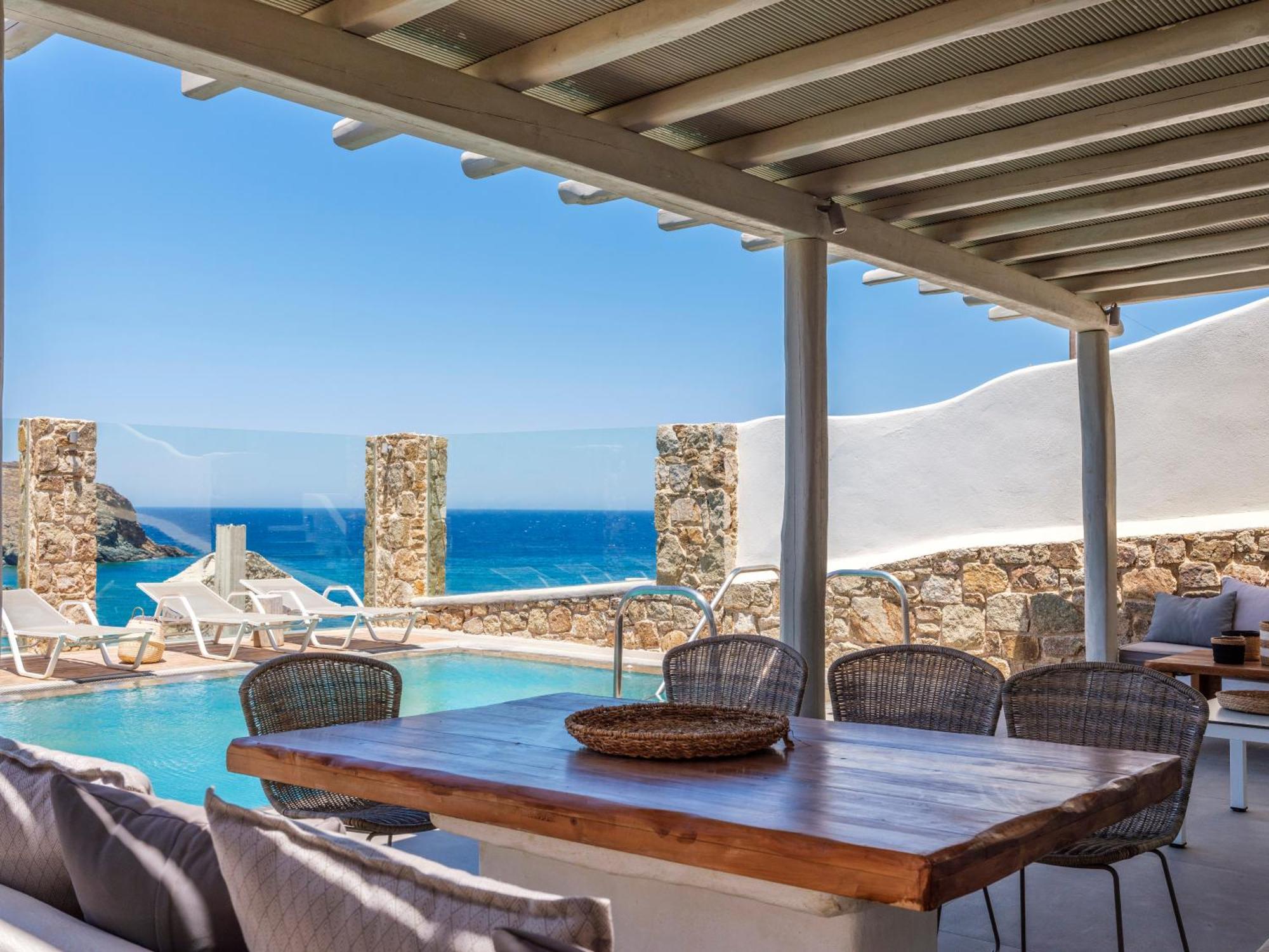 Sea Rock & Sky Private Mykonos Residence Merchia Beach Exteriér fotografie