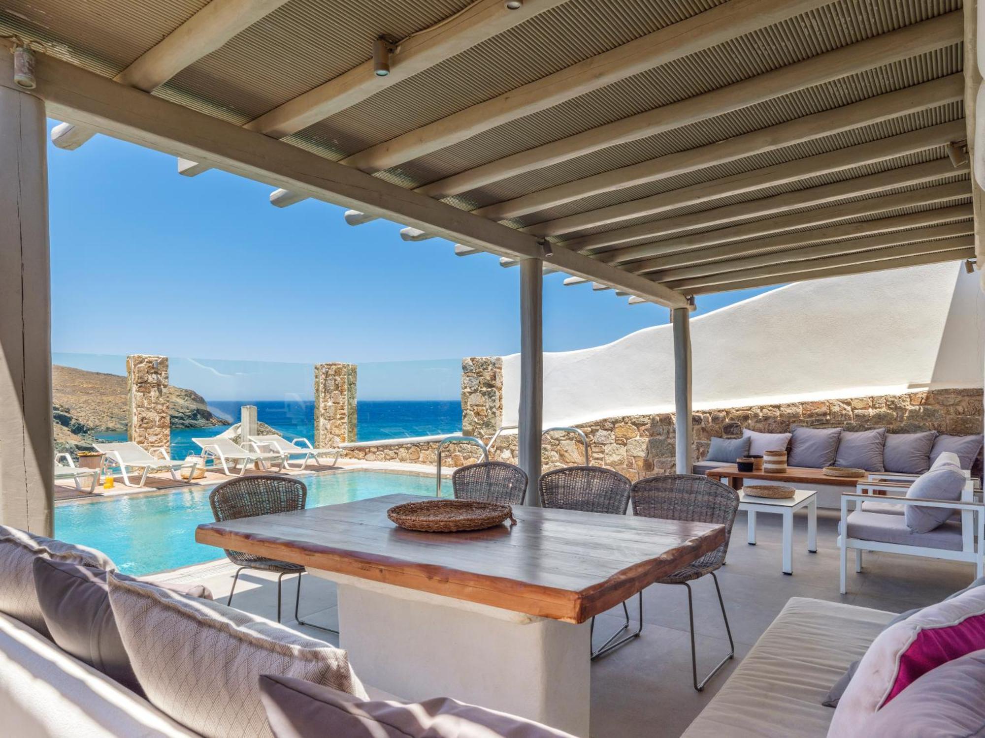 Sea Rock & Sky Private Mykonos Residence Merchia Beach Exteriér fotografie